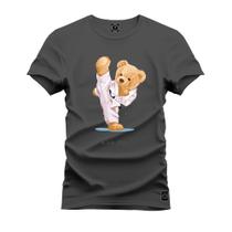 Camiseta 100% Algodão Confortável Premium Estampada Urso Caratéca