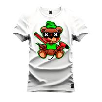 Camiseta 100% Algodão Confortável Premium Estampada Urso Furadeira Money