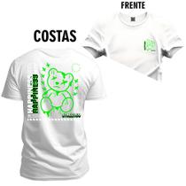 Camiseta 100% Algodão Confortável Premium Estampada Urso Pimpnes Frente e Costas