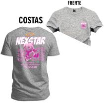 Camiseta 100% Algodão Confortável Premium Estampada Urso Roxo Frente e Costas