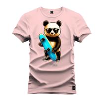 Camiseta 100% Algodão Confortável Premium Estampada Urso Skater