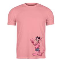 Camiseta 100% Algodão Estampa A Pantera Cor De Rosa Pernalonga Piu Piu