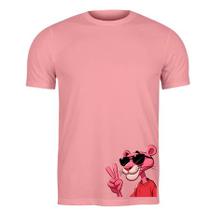 Camiseta 100% Algodão Estampa A Pantera Cor De Rosa Pernalonga Piu Piu