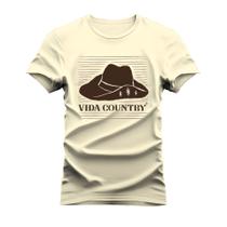 Camiseta 100% Algodão Estampada Unissex Shirt Country Chapéu
