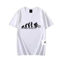 Camiseta 100% Algodão Evolução do Ciclista Bike Bicicleta Blusa Unissex