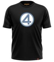 Camiseta 100% Algodão Filmes Quarteto Fantástico - Logo do Fantastic Four - HQ First Steps 524 Camiseta 100% Algodão Filmes Quarteto Fantástico - Logo do Fantastic Four - HQ First Steps 524
