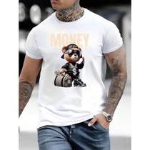 Camiseta 100% Algodão Fio 30.1 StreetWear Masculina Urso Money Rap Estampa Dtf Qualidade Camiseta 100% Algodão Fio 30.1 StreetWear Masculina Urso Money Rap Estampa Dtf Qualidade