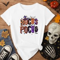 Camiseta 100% Algodão Halloween Estampa Hocus Pocus 166 Dia Das Bruxas Witches Fantasia Look