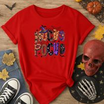 Camiseta 100% Algodão Halloween Estampa Hocus Pocus 166 Dia Das Bruxas Witches Fantasia Look