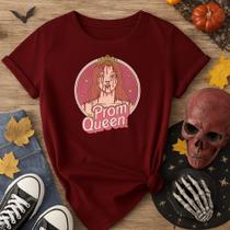 Camiseta 100% Algodão Halloween Estampa Prom Queen 170 Dia das Bruxas Duvertido Passeio Fantasia
