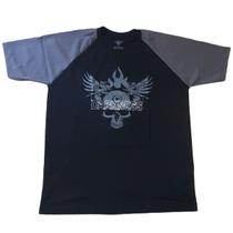 Camiseta 100% Algodão Iron Darkness - Tamanho GG Preta/Cinza - IntegralMédica Camiseta 100% Algodão Iron Darkness - Tamanho GG Preta/Cinza - IntegralMédica