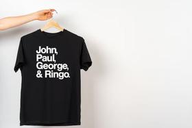 Camiseta 100% Algodão - John, Paul, George e Ringo - The Beatles