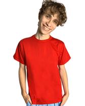 Camiseta 100% algodão manga curta vermelho infantil