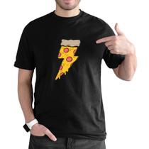 Camiseta 100% Algodao Masculina Com Abridor de Garrafa Estampa Pizza Confortavel