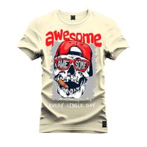 Camiseta 100% Algodão Premium Estampada Awesome