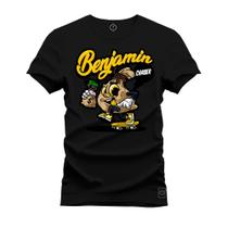 Camiseta 100% Algodão Premium Estampada Beijamim Cheaser