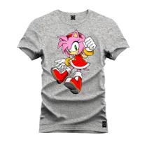 Camiseta 100% Algodão Premium Estampada Mulher Sonic