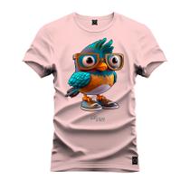 Camiseta 100% Algodão Premium Estampada Passaro Nerd