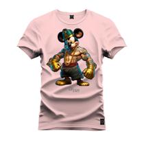 Camiseta 100% Algodão Premium Estampada Rato Maromba