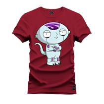 Camiseta 100% Algodão Premium Estampada Robozinho Cabeça