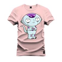 Camiseta 100% Algodão Premium Estampada Robozinho Cabeça