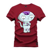 Camiseta 100% Algodão Premium Estampada Robozinho Cabeça