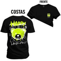 Camiseta 100% Algodão Premium Estampada Urso Bronks Frente e Costas