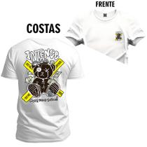 Camiseta 100% Algodão Premium Estampada Urso Intense Frente e Costas