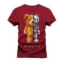 Camiseta 100% Algodão Premium Estampada Urso Robotic