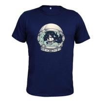 Camiseta 100% Algodão Tecido Macio Astronauta Pirata