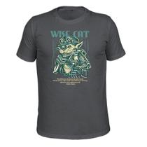 Camiseta 100% Algodão Tecido Macio Wise Cat