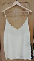 Camiseta 100%Cashmere Alça Fina Segunda Pele Tamanho Unico Cor Off White