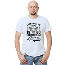 Camiseta 1960 Nascimento Das Lendas Camisa Personalizada Blusa Adulto Algodão com Poliéster