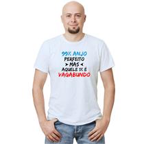 Camiseta 99% Anjo 1% Vagabundo Camisa Personalizada Blusa Adulto Algodão com Poliéster