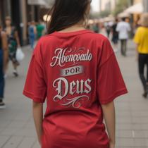 Camiseta Abençoado Por Deus Unissex Estampa Cristã Casual Premium Confortável Gospel Moderna