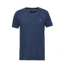 Camiseta Abercrombie Clássica Azul Bordado Vermelho