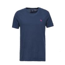 Camiseta Abercrombie Clássica Azul Bordado Vermelho Camiseta Abercrombie Clássica Azul Bordado Vermelho