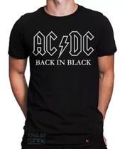 Camiseta Ac Dc Back In Black Camisa Banda Rock Heavy Metal - king of Geek