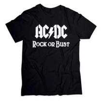 Camiseta Ac Dc Rock Or Bust Camisa Masculina Banda Heavy Metal