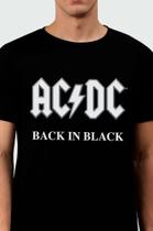 Camiseta ACDC AC/DC Preta back in black rock and roll OF0169 RCH - Consulado Do Rock