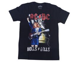 Camiseta ACDC Banda de rock Preta Heavy Metal Rock N Roll Bo001 - Belos perosna