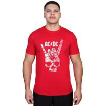 Camiseta ACDC Rock Mão Hard Banda Fãs Camisa Algodão Adulto