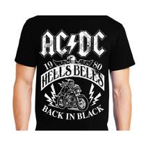 Camiseta ACDC Rock unissex 100% algodão para crianças e adultos