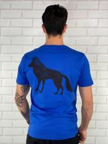 Camiseta Acostamento Básica Lobo nas Costas Azul Royal