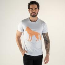 Camiseta Acostamento Branca Lobo Laranja Camiseta Acostamento Branca Lobo Laranja