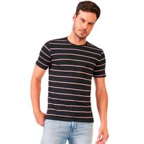 Camiseta Acostamento Listrado VE24 Preto Masculino