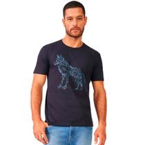 Camiseta Acostamento Wolf Flower P24 Marinho Masculino