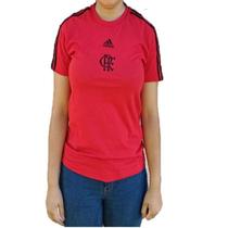 Camiseta Adidas 3 Listras Flamengo Feminino - Vermpto