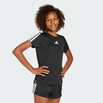 Camiseta Adidas 3 Stripes Juvenil Preta e Cinza