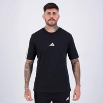 Camiseta Adidas 3 Stripes Logo Preta e Branca